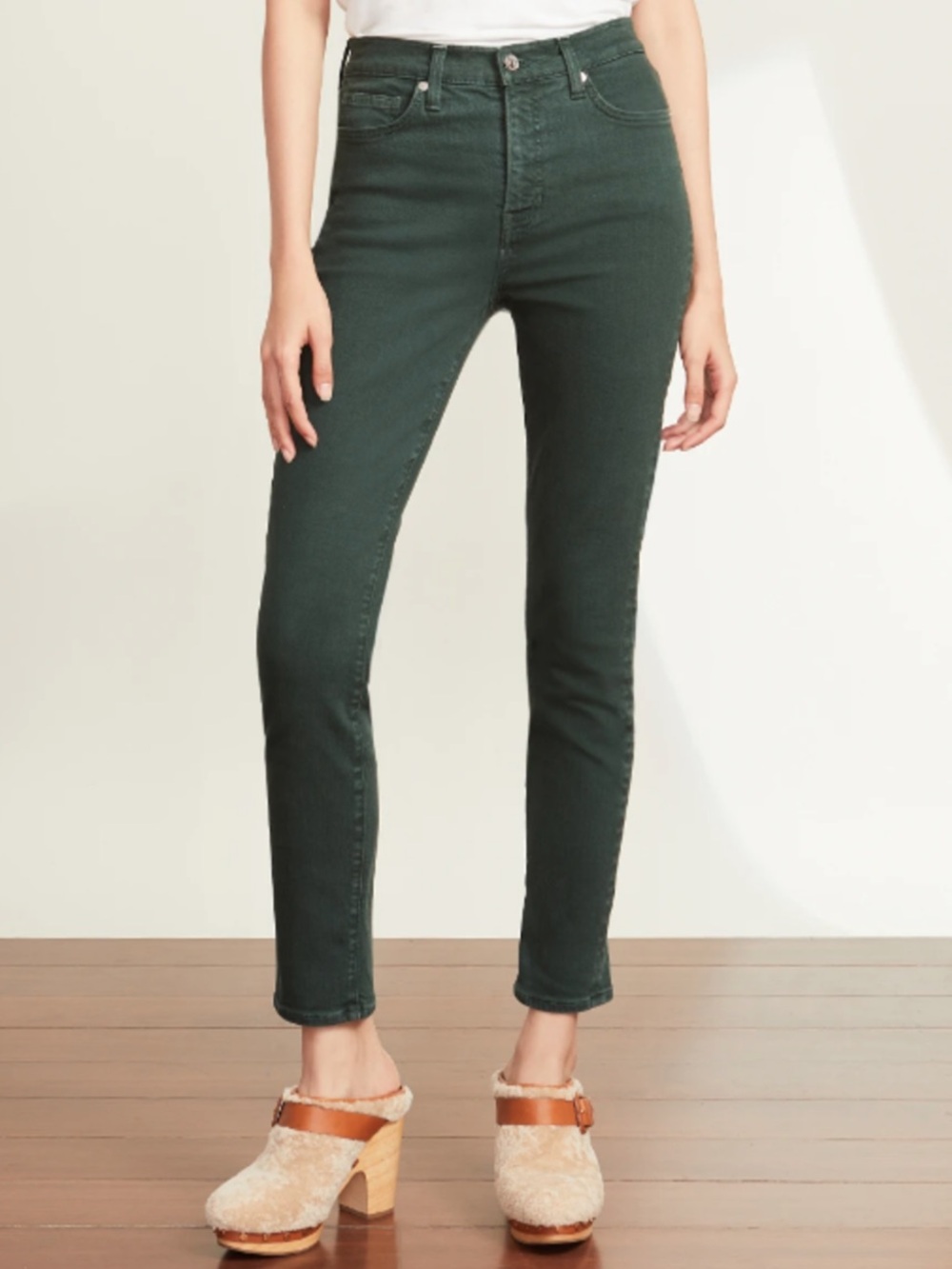 Veronica Beard Evergreen Debbie Skinny High Rise Jeans Size 26 Green Fall